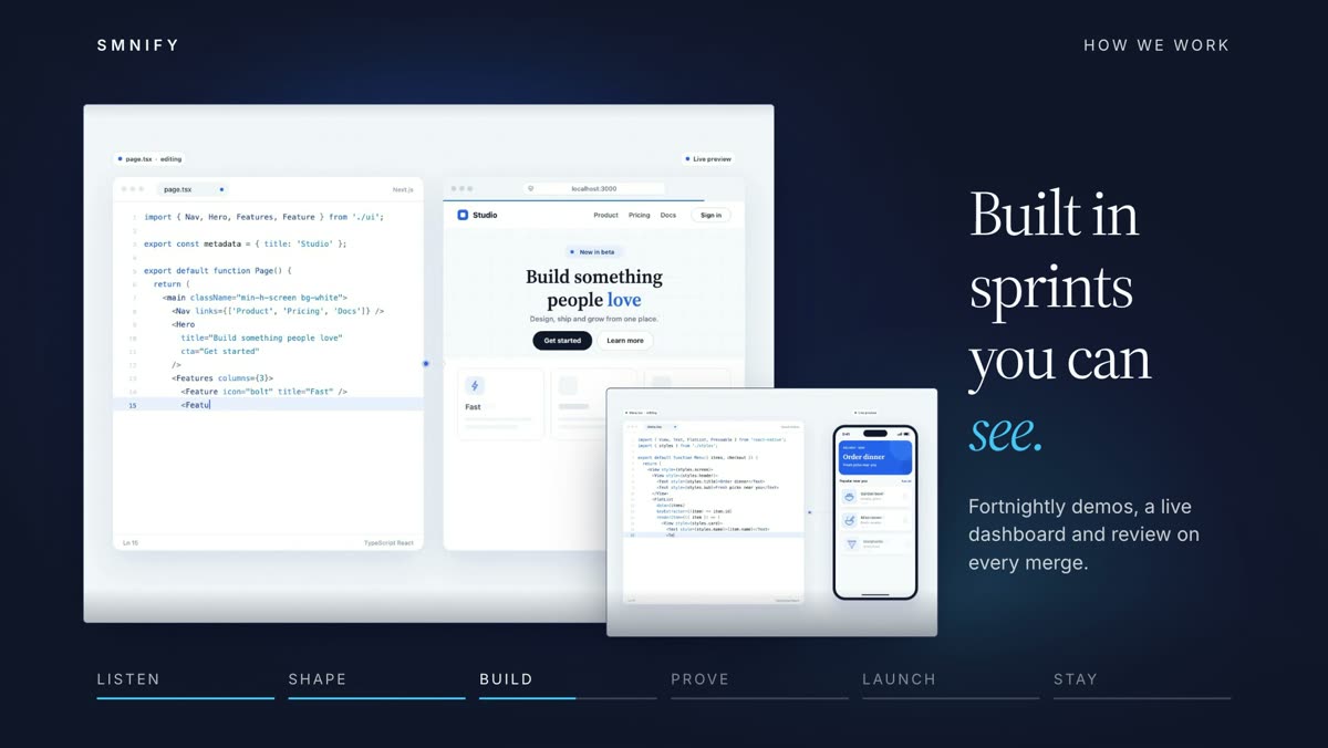 Code and a growing product build