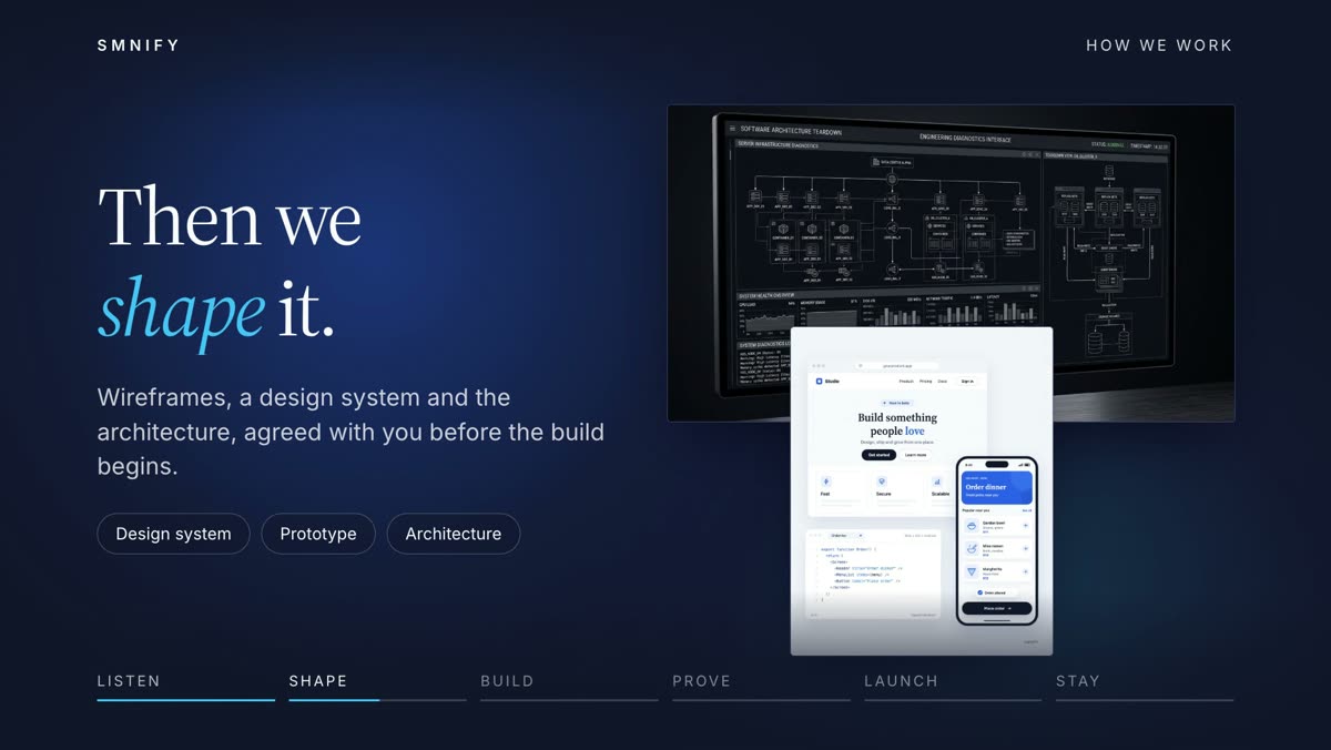 Wireframes turning into a finished interface